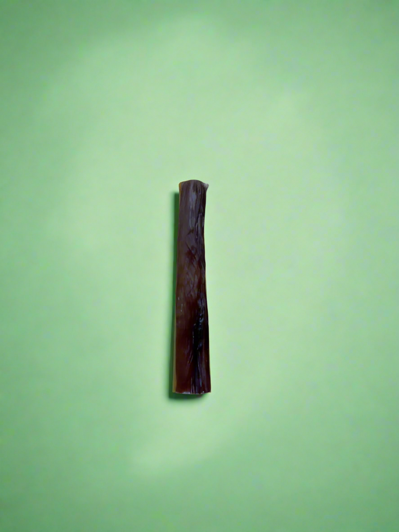 Straight dried beef pizzle sticks, laid flat