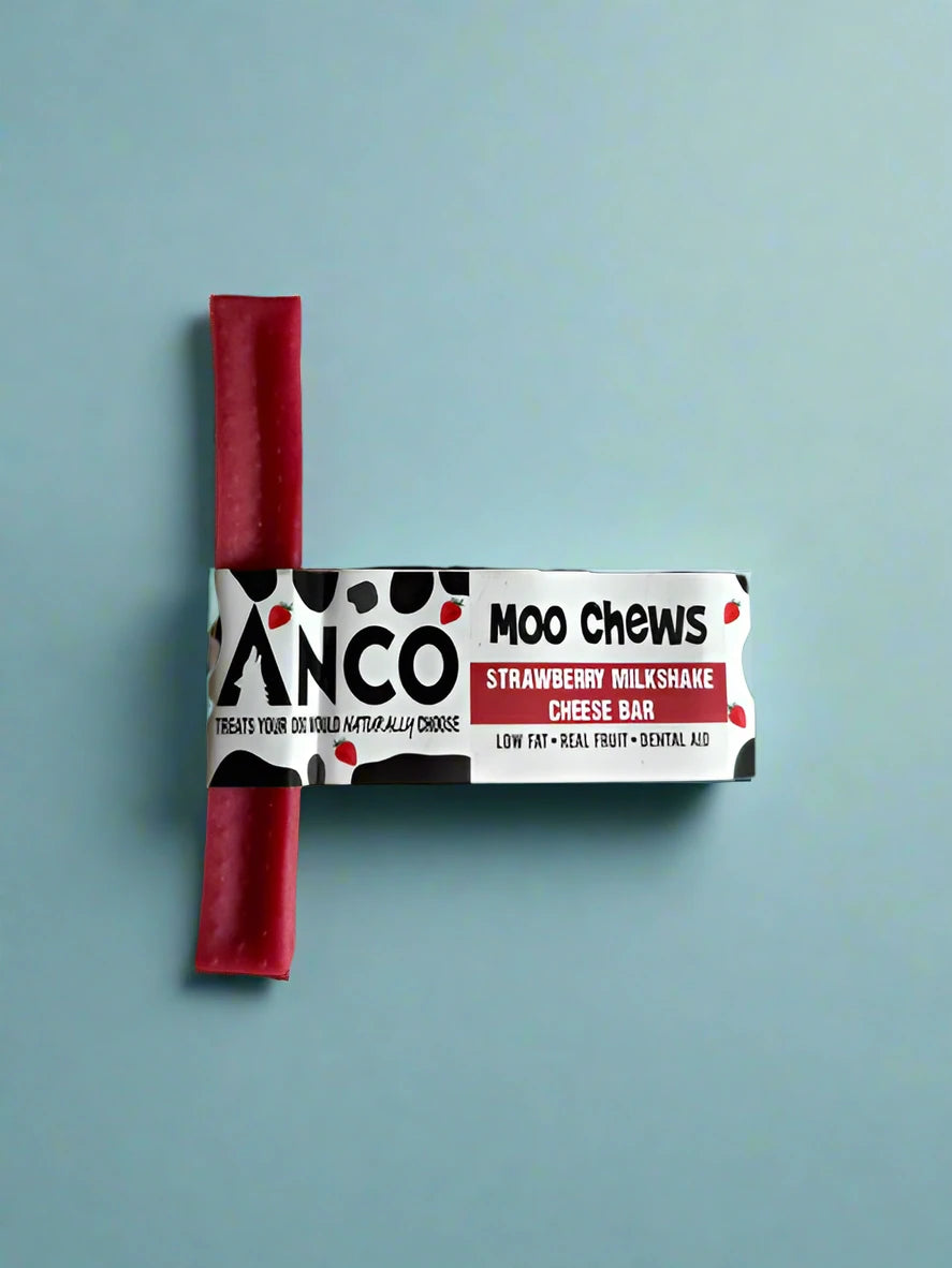 A medium pink strawberry flavoured yak milk cheese bar, laid flat