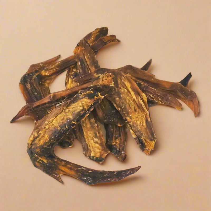 Whole dried duck wings, laid flat