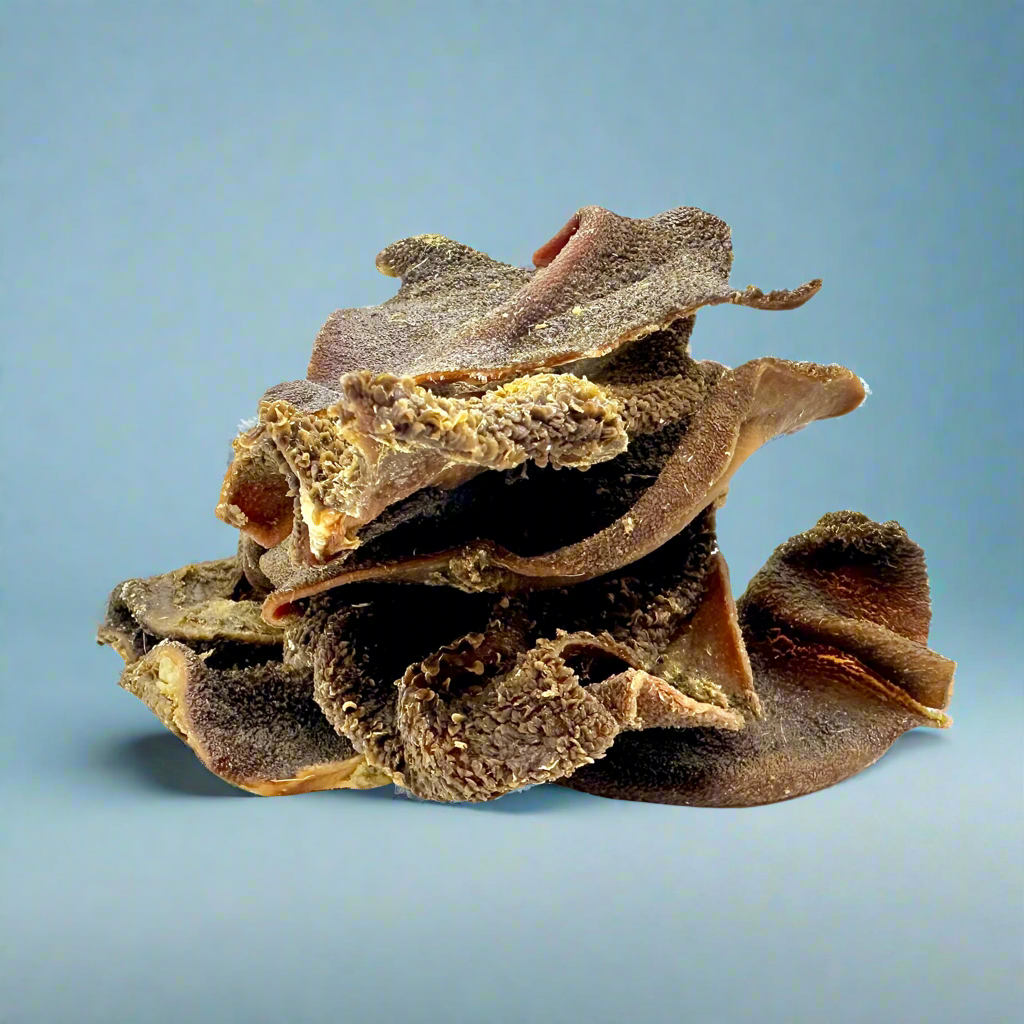 Dried pieces of lamb tripe, laid flat